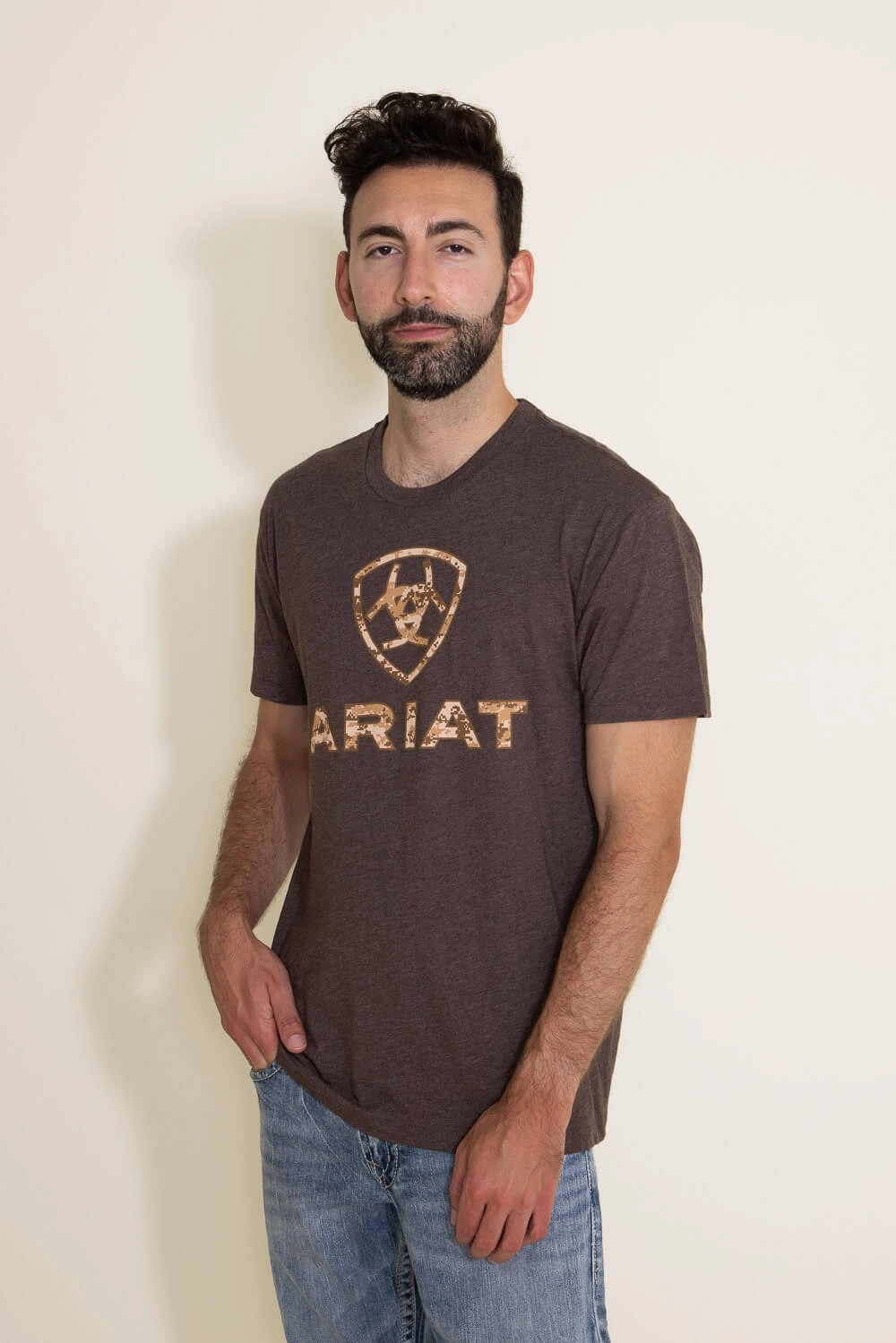 Active Comfort Style Ariat Liberty USA Digi Camo T-Shirt for Men in Brown | 10027515-BROWN