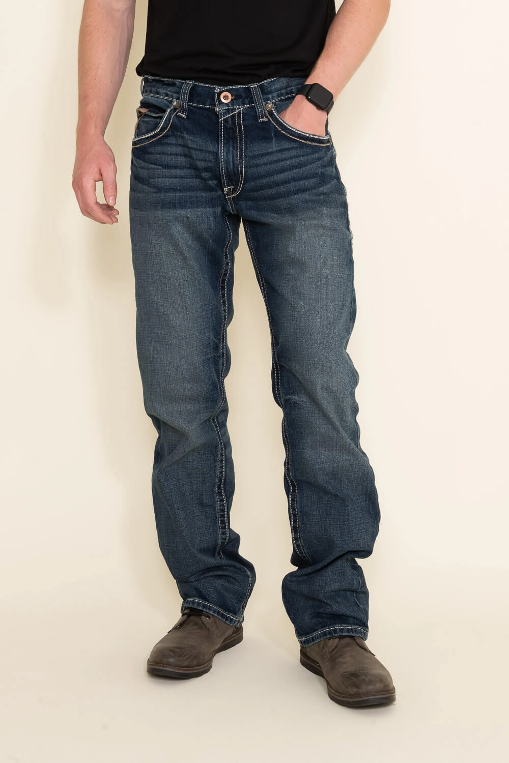 Sleek Waist Ariat M5 Lennox Adkins Straight Leg Jeans for Men  | 10030275-LENNOX 18.5 LEG
