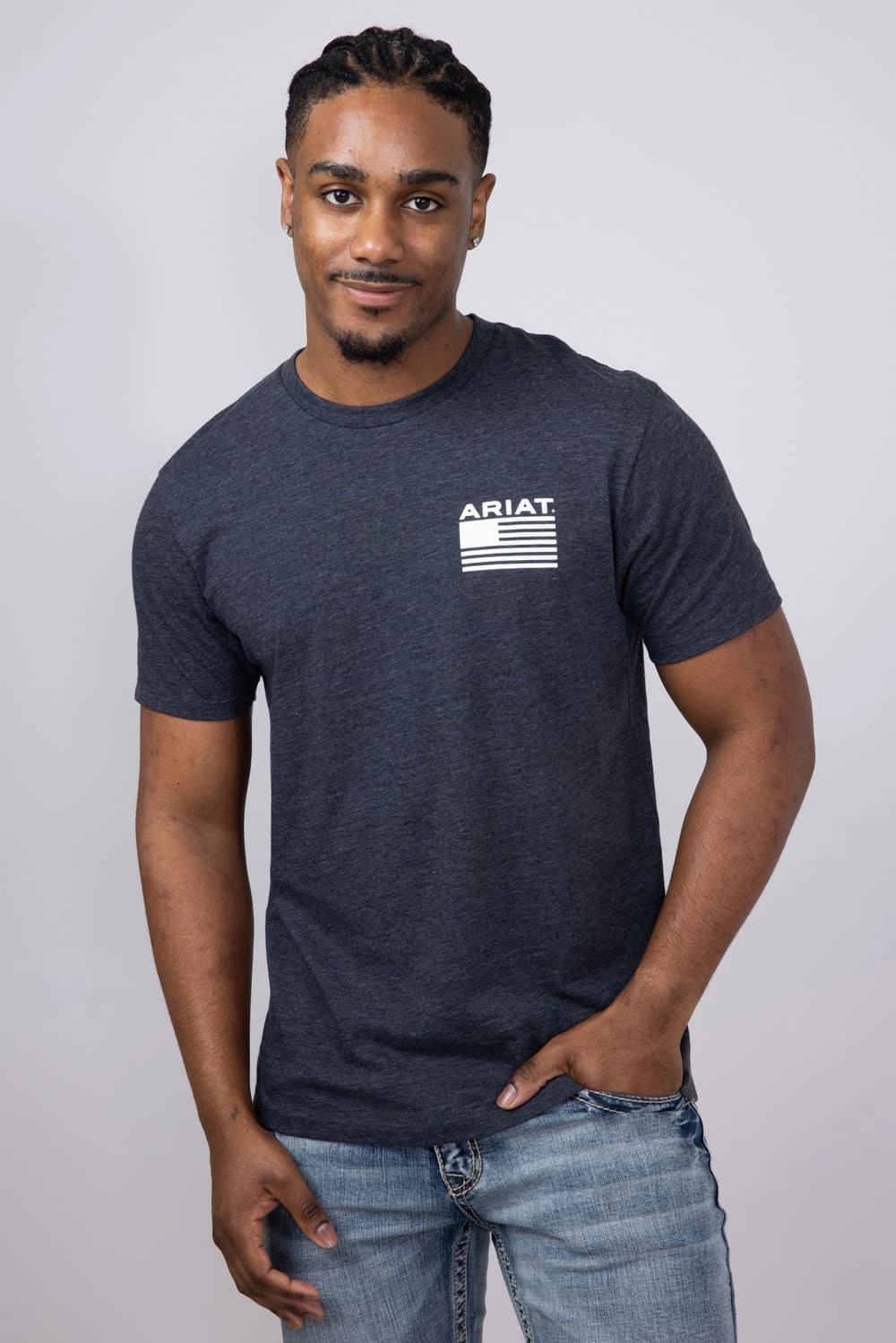 Ariat RWB T-Shirt for Men in Charcoal Heather | 10054771-CHARCOAL Quick Layer