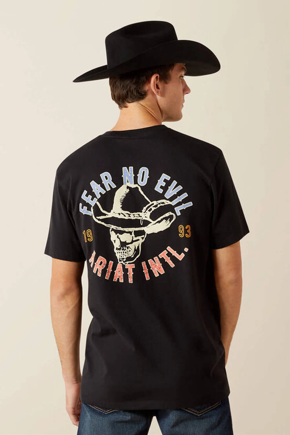 Ariat Stitched Skull T-Shirt for Men in Black | 10062423-BLACK Sublimation Resistant Fabric Cozy Wearable