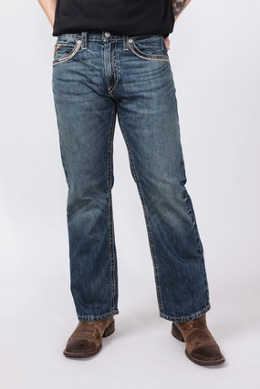 All Time Basic Weekend Style Rainy Day Ariat Straight Fit Jeans for Men | 10012703-GAMBLER 18.5" LEG