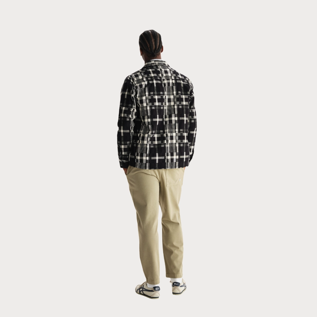Whiting Overshirt Glitch Check (Black   Ecru) Snow Ready Outfit