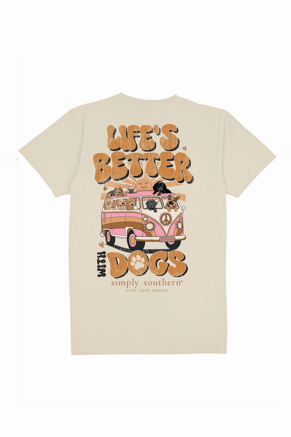 Simply Southern Life??s Better With Dogs T-Shirt for Women in Linen | SS-BETTERDOGS-LINEN Fashion Top