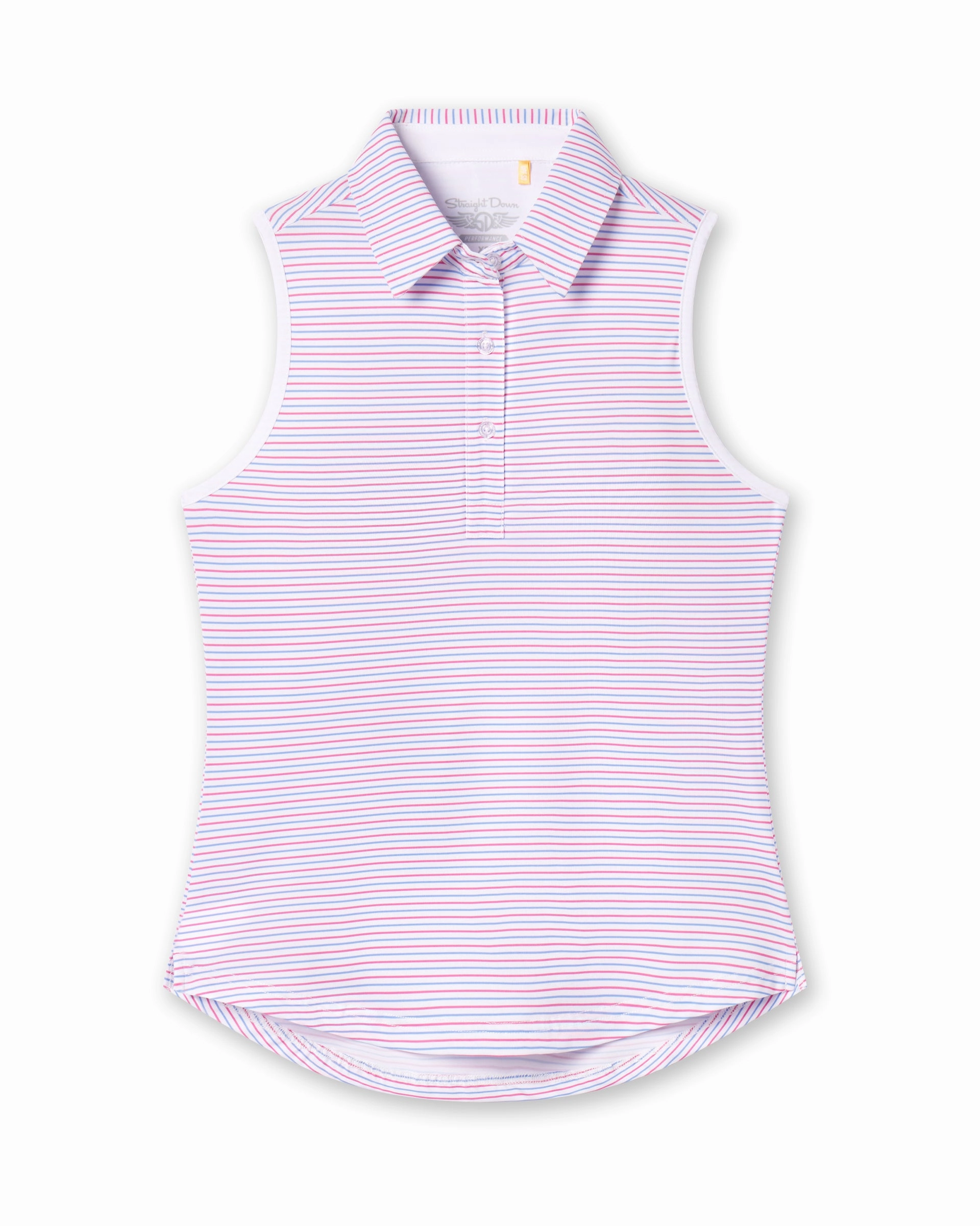 light layering Juno Stripe Sleeveless Polo - Dragonfruit