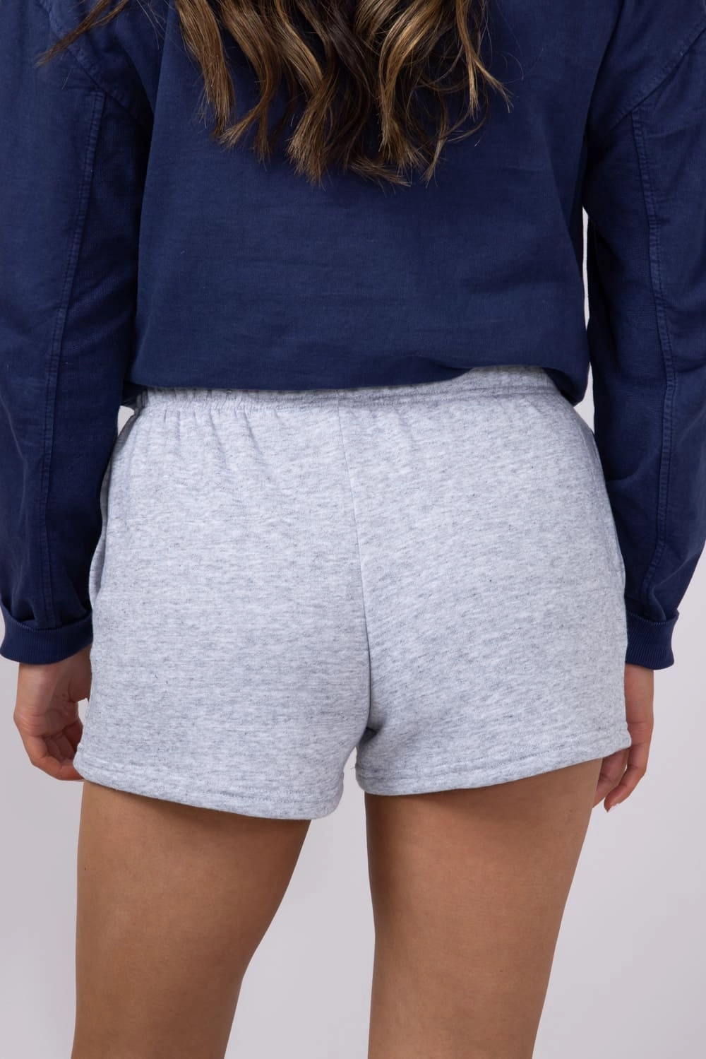 1897 Active Basic Fleece Shorts for Women in Light Grey | H420-LTHEATHRGREY Ergonomic Panel Design Low Profile Waistband