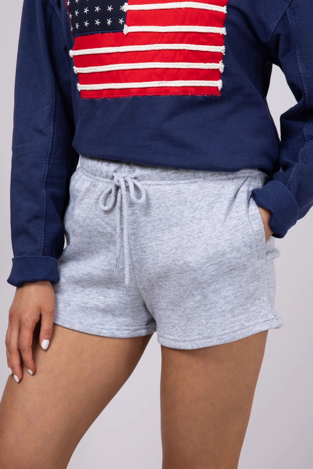 TemperatureRegulating 1897 Active Basic Fleece Shorts for Women in Light Grey | H420-LTHEATHRGREY