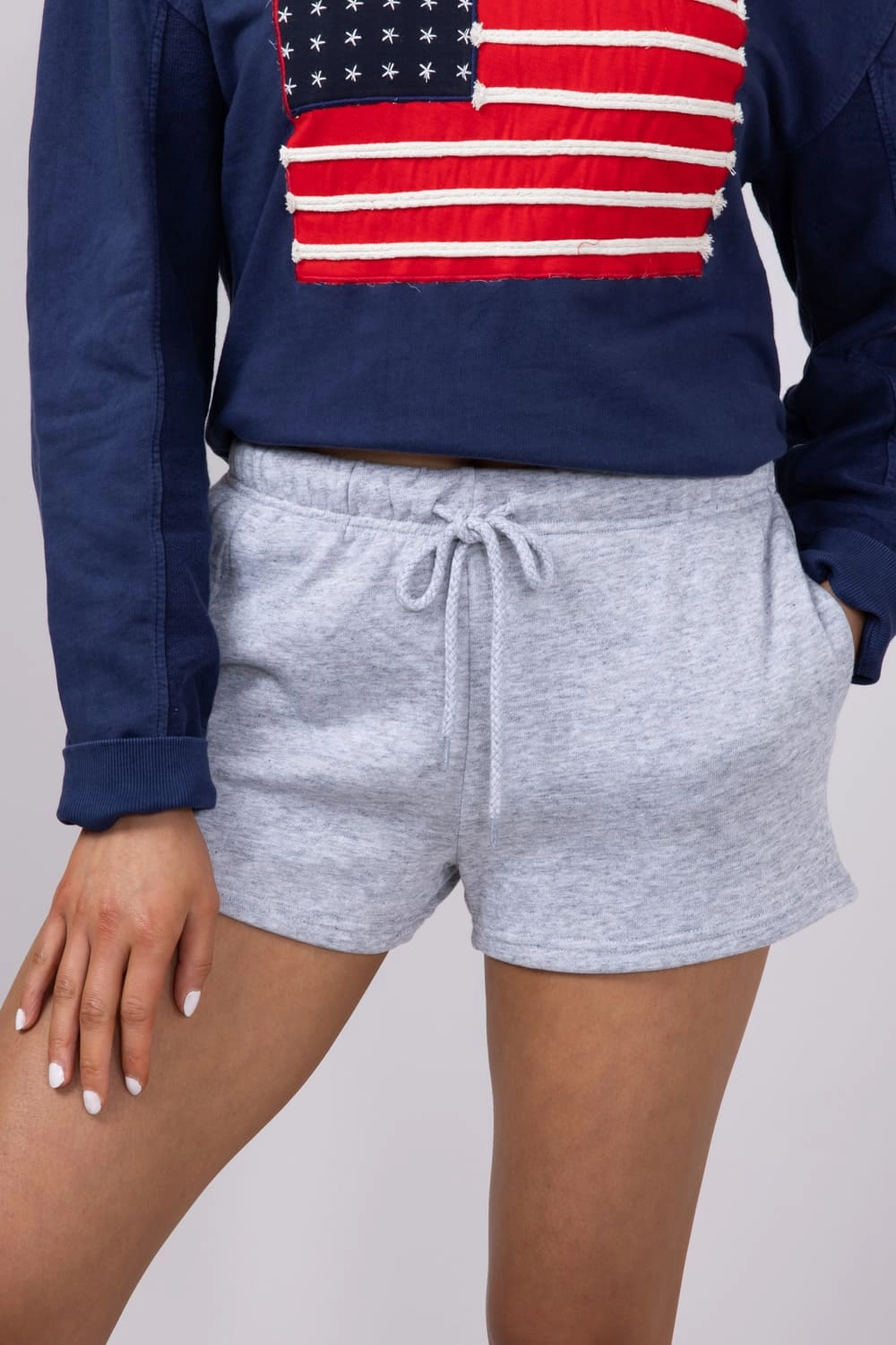 1897 Active Basic Fleece Shorts for Women in Light Grey | H420-LTHEATHRGREY Pajamas