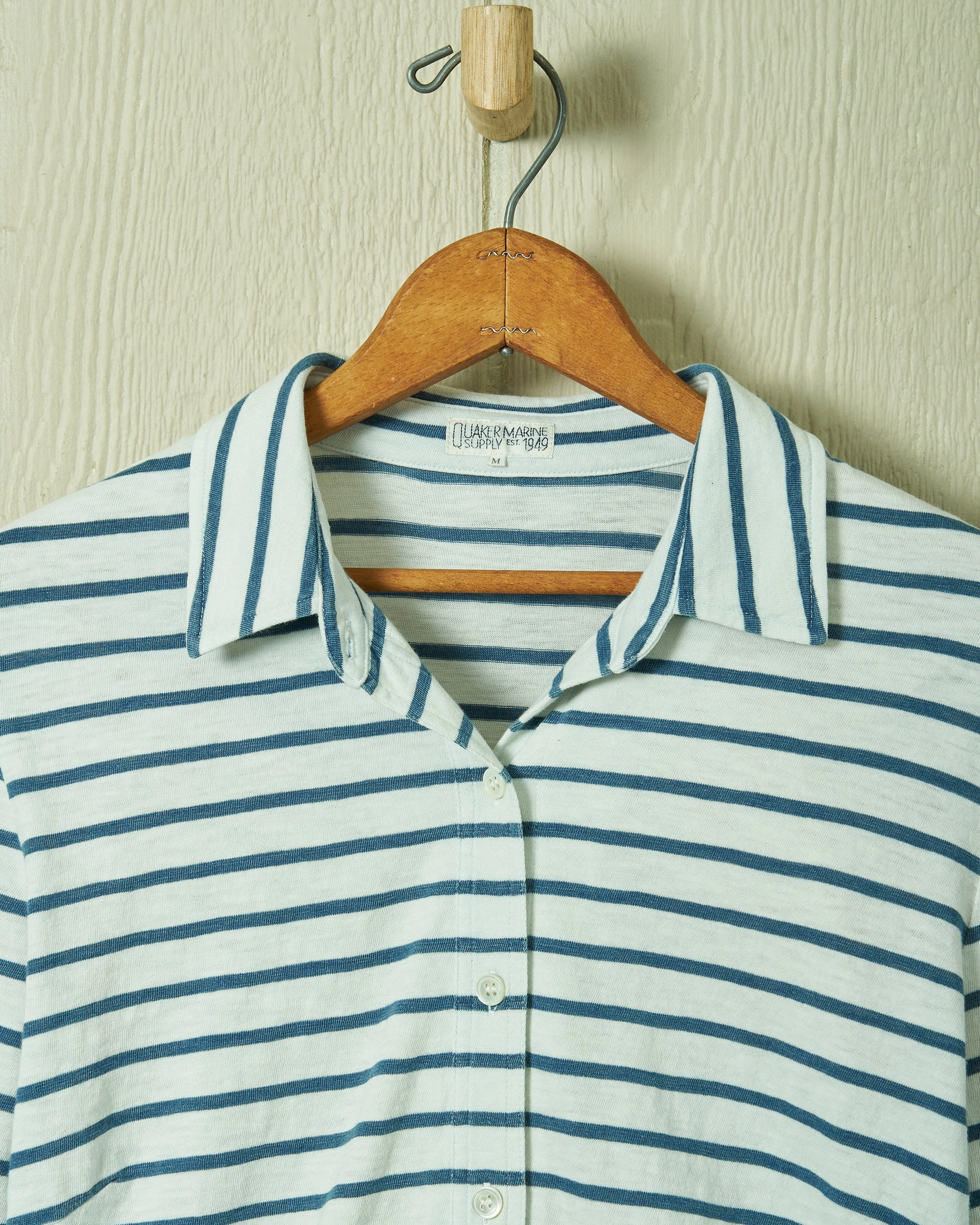 Avalon Indigo Knit Top in White/Navy Stripe Anti Fade Technology