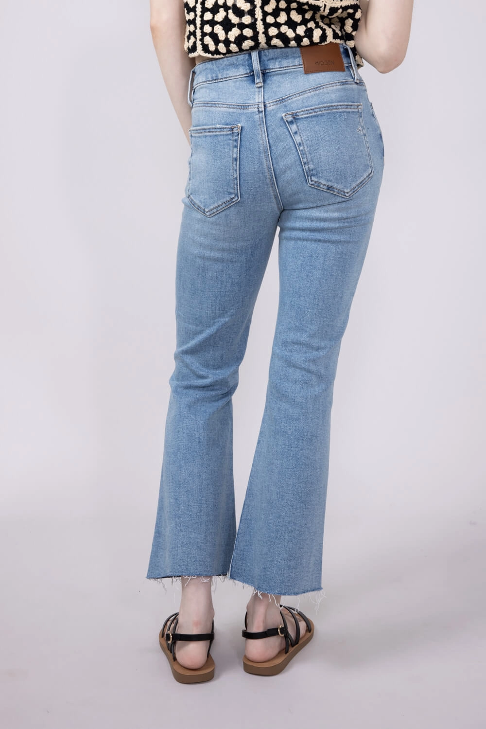 Hidden Happi High Rise Crop Flare Jeans for Women | HD3221C-ML All Size Fit