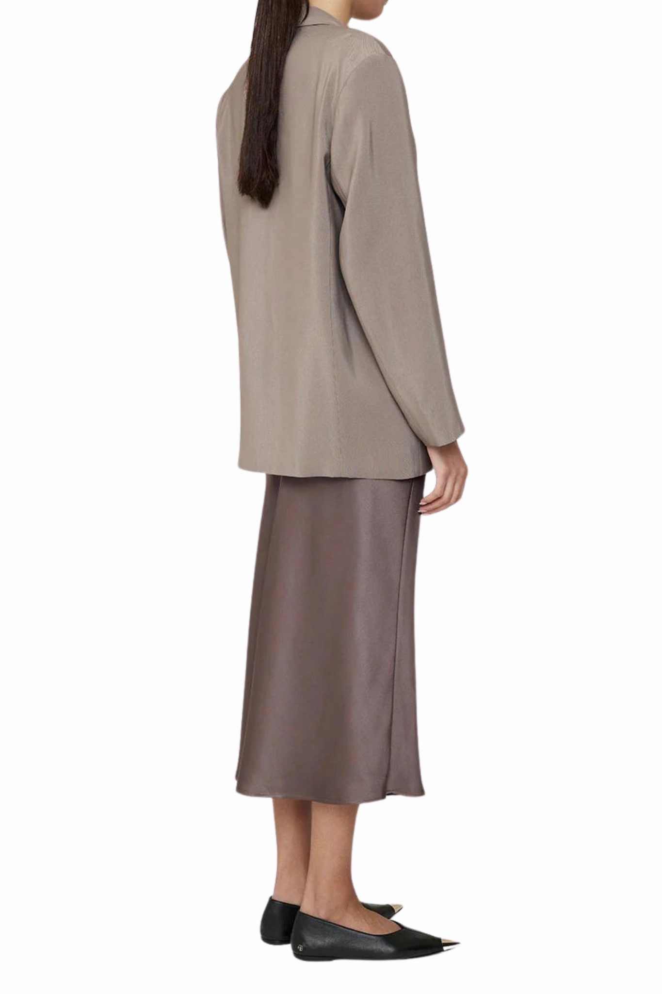 Bar Silk Skirt in Iron Personality Style