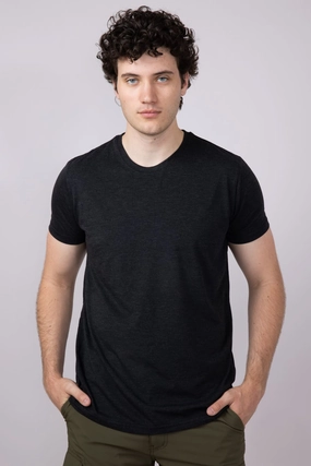 Basic Crewneck Tee for Men in Black | 3750-BLACK Breathable apparel