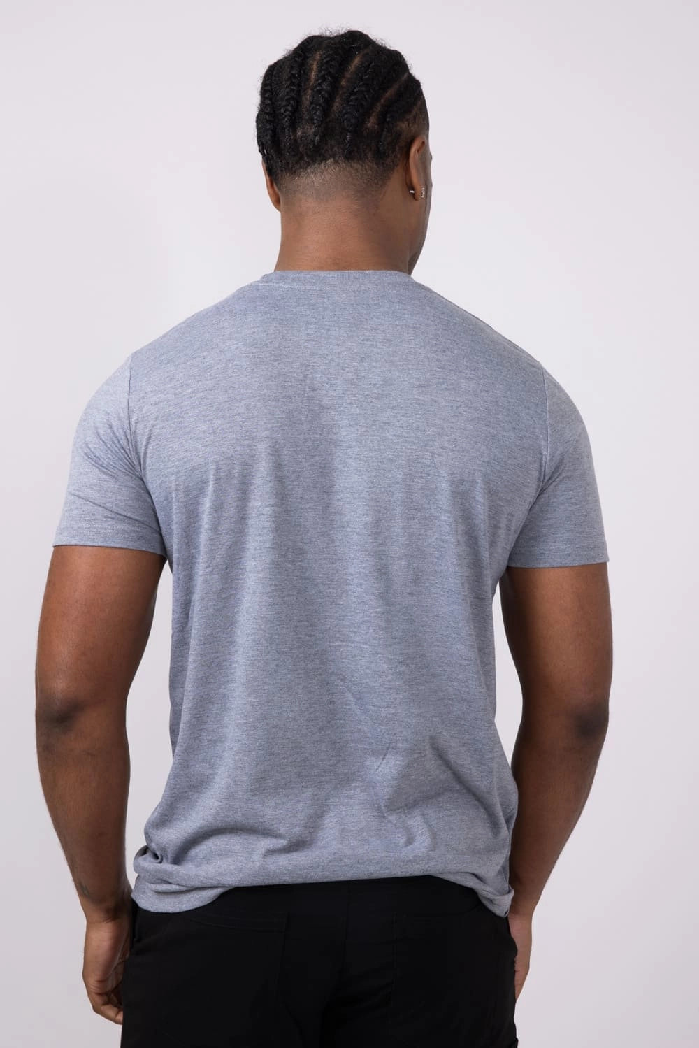 Basic Crewneck Tee for Men in Grey | 3750-HGRAY FlexibleCollarOptions Outdoor Smart