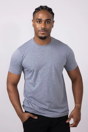 Basic Crewneck Tee for Men in Grey | 3750-HGRAY Trendy Comfort Wear