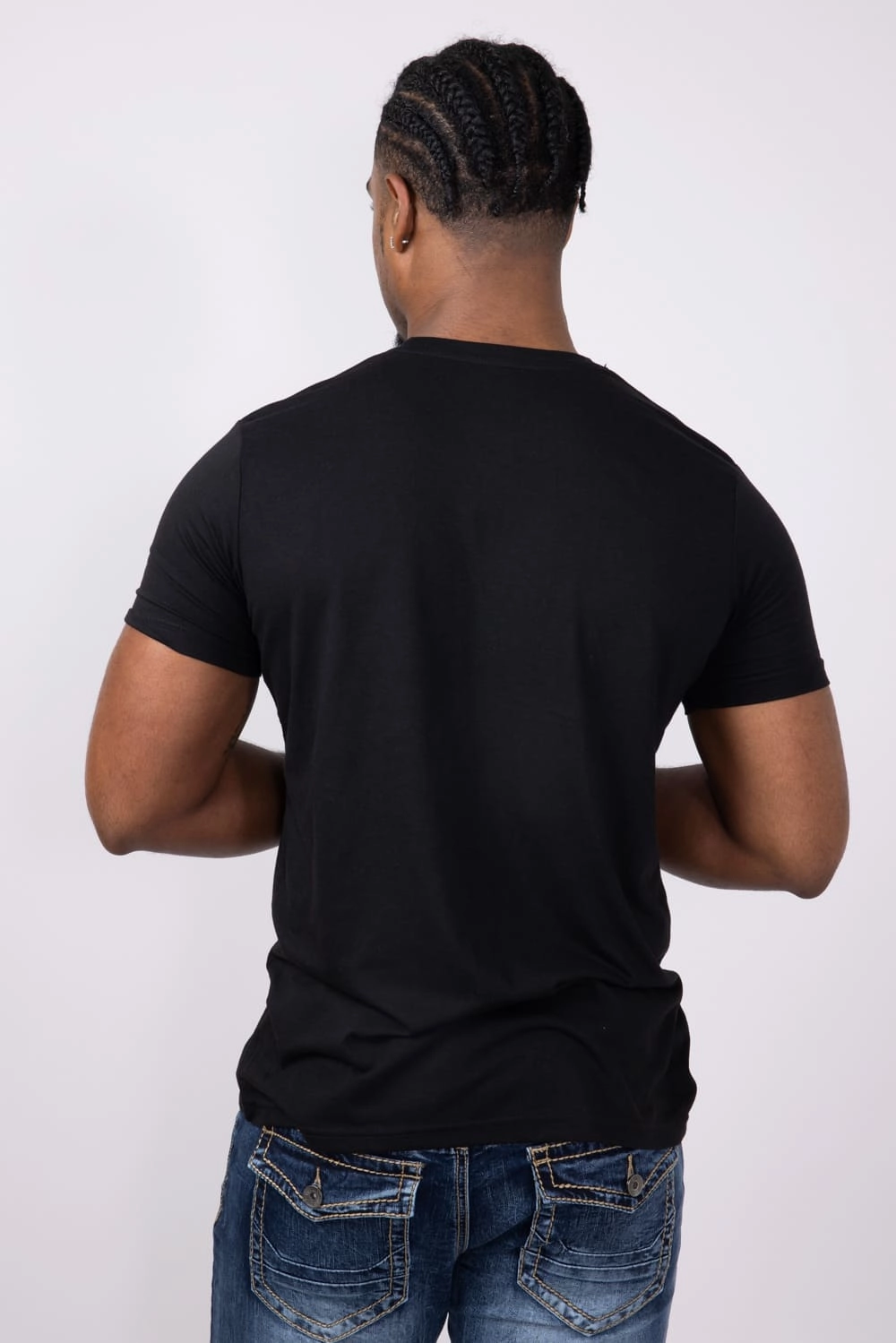 Basic Crewneck Tee for Men in True Black | 3750-TRUEBLACK Fashion Comfort