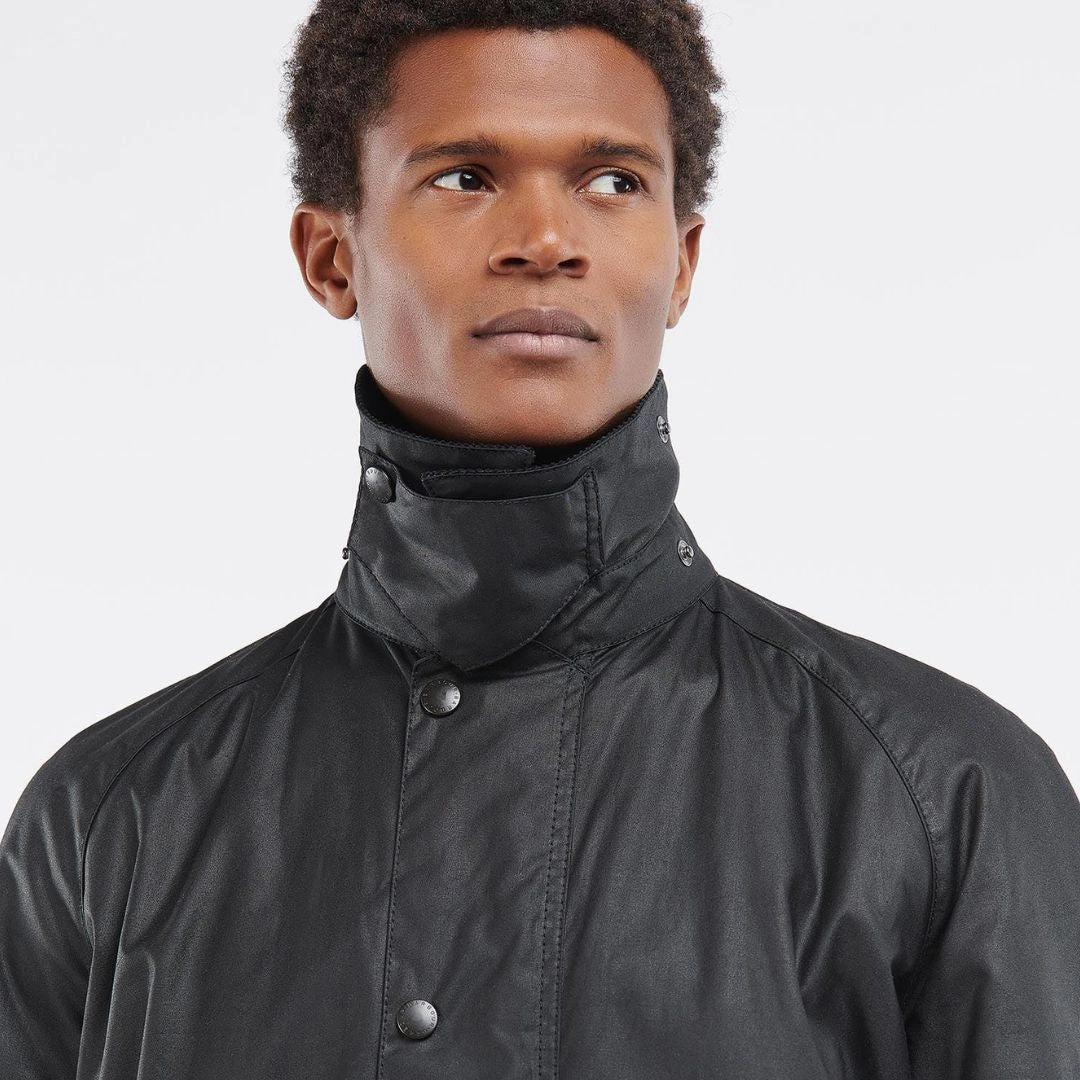 Ergonomic Shoulder Design Beausby Wax Jacket (Black)