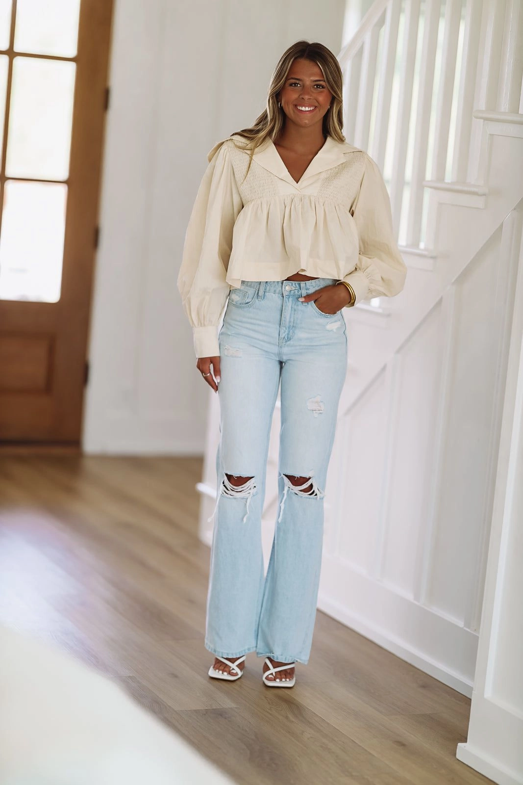 BreathableMeshInsert Being Boho Top - Cream