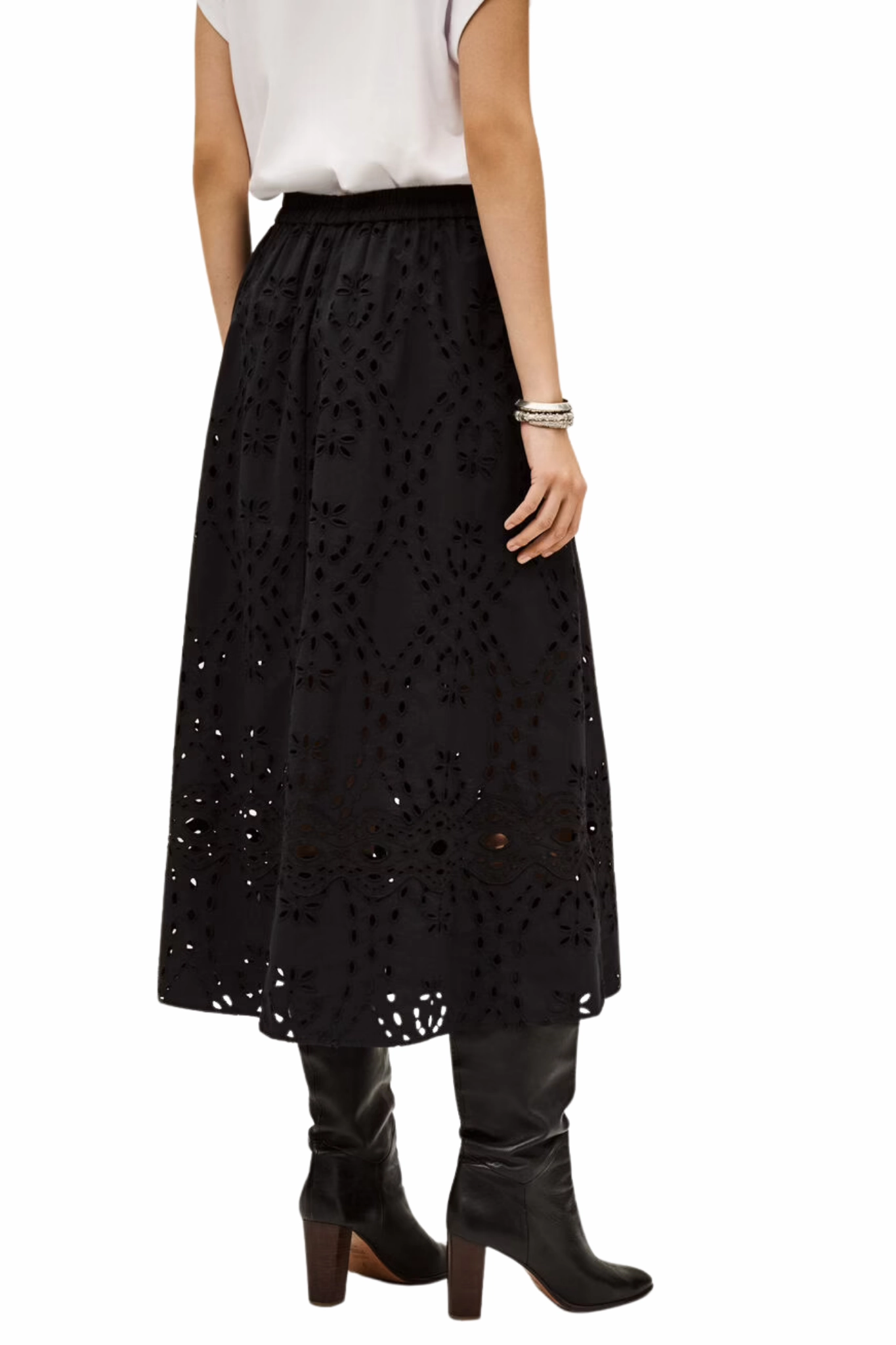 Seamless construction Removable Belt Bela Skirt in Noir