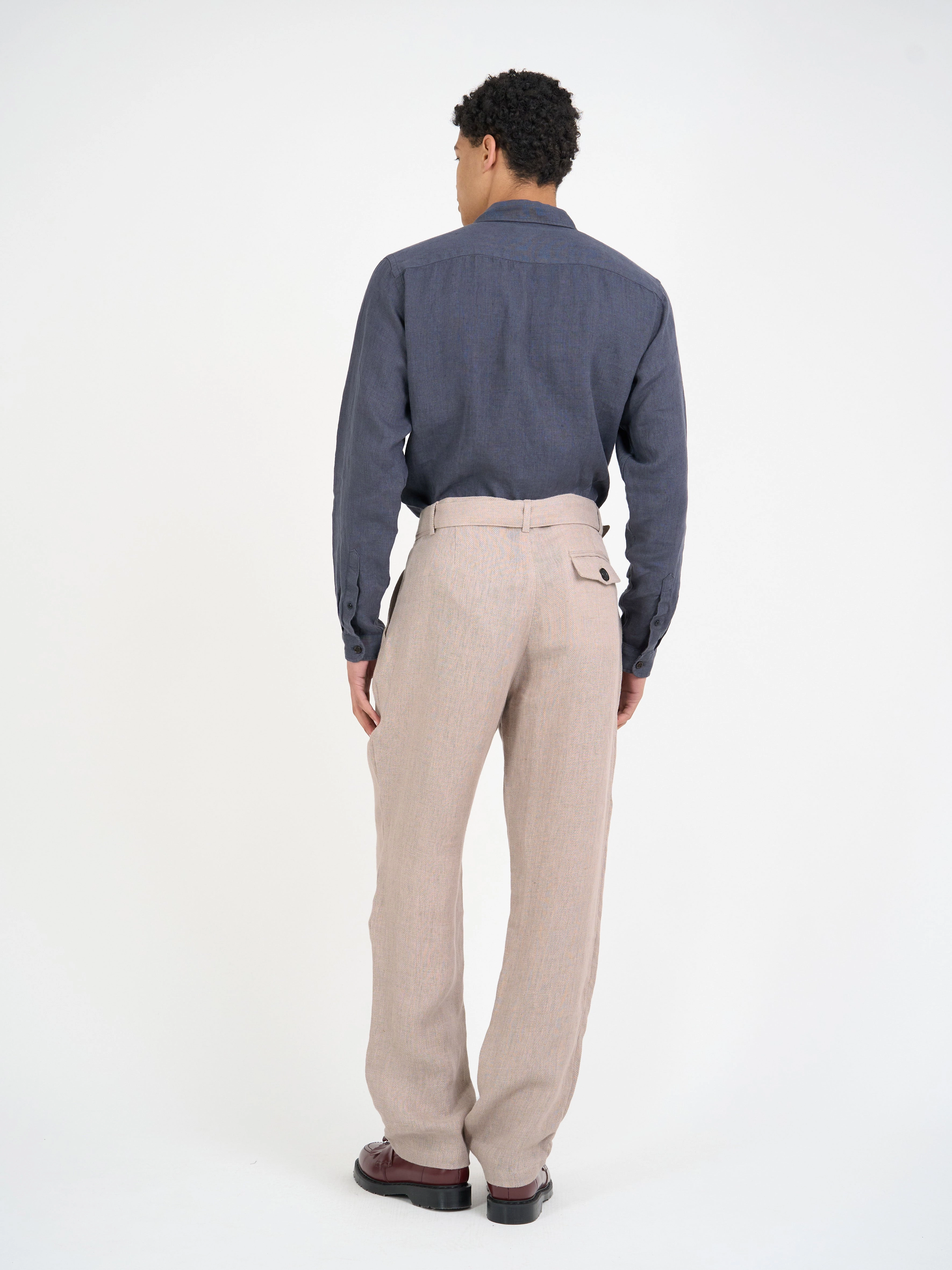 Belted Trousers Southwell Pink All Purpose Wear Slim Stretch