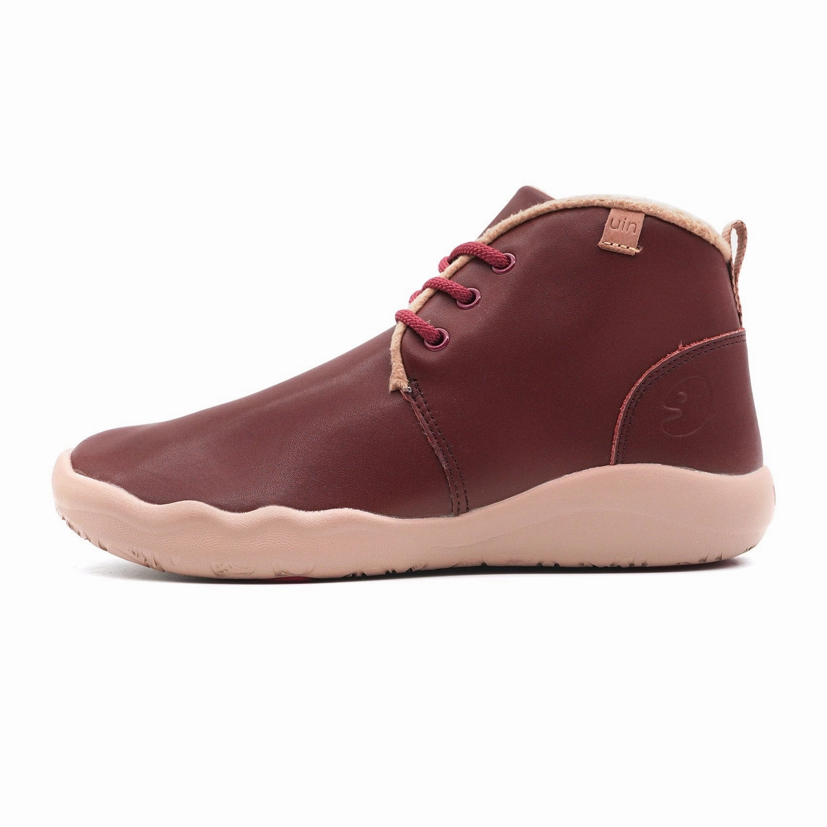 Casual Footwear for Travel Clean Fit Bilbao Burgundy Split Leather Lace-up Boots Men Smooth Fit