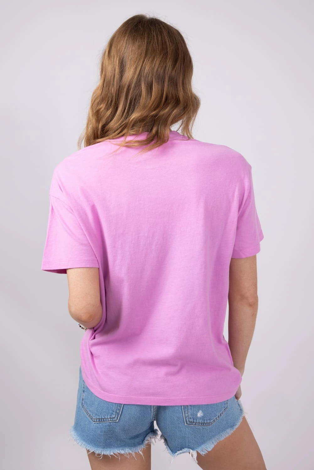 Lint Resistant Surface Crew neck classic Billabong Bright New Day Graphic T-Shirt for Women in Bright Rose | 24B352511-RSE