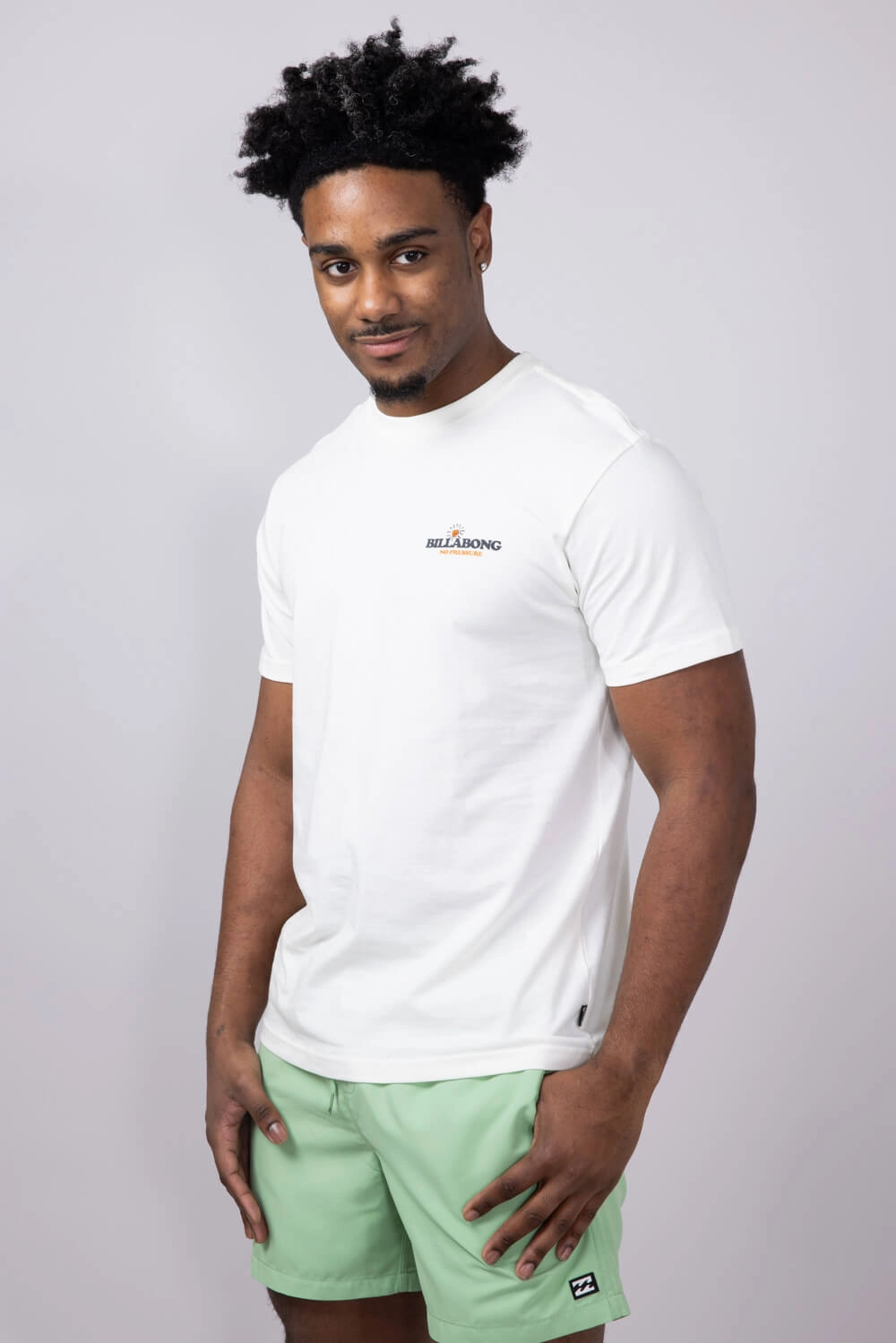 Plus Size Hypoallergenic fabric Billabong No Pressure Premium T-Shirt for Men in Off White | 24A351514-OFW