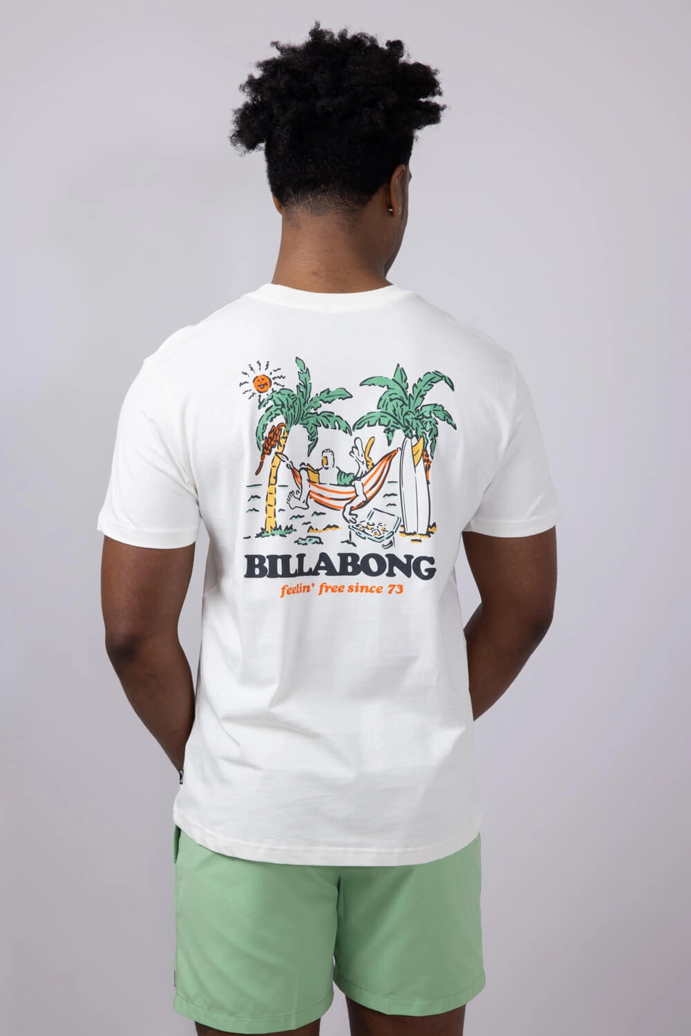 Seasonal Must-Have Billabong No Pressure Premium T-Shirt for Men in Off White | 24A351514-OFW