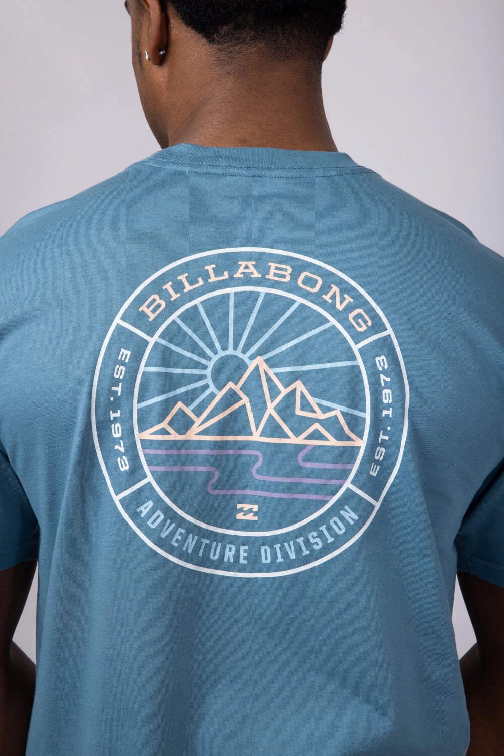 Billabong Rockies Adiv T-Shirt for Men in Glacier Blue | 24A501540-GLB LowImpact Manufacturing Comfort Waist