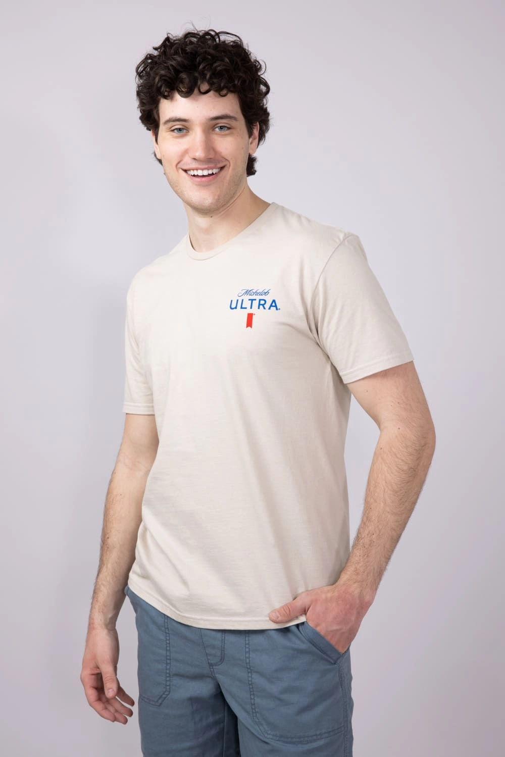 Michelob Ultra Golf T-Shirt for Men in Sand | 2332-SAND simple design Everyday Fit