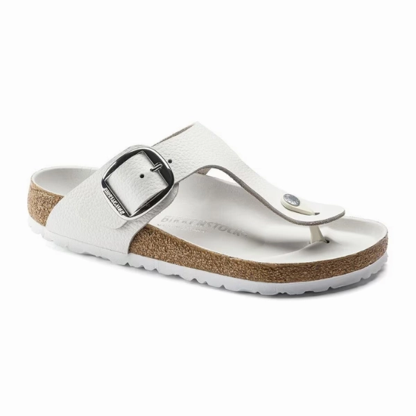 Birkenstock Women's Gizeh Big Buckle Leather White Breathable Urban Chill