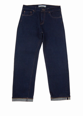 Comfortable Fit Look Core Comfort Brooklyn Denim Co. Women??s Cropped Selvedge Boyfriend Jean Indigo Rinsed