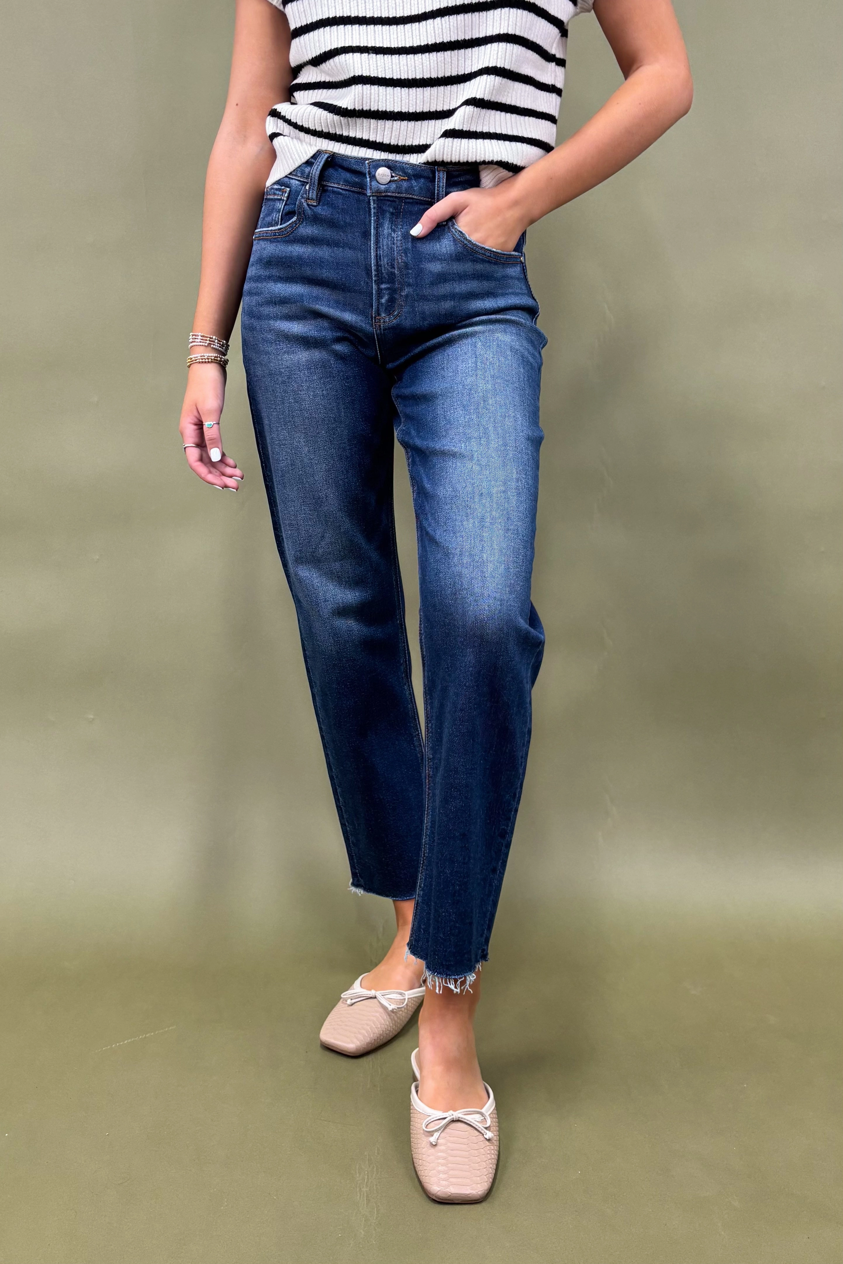 Light Fabric The Shirley High Rise Slim Barrel Risen Jean