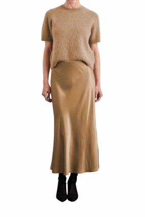 Flared hem Soft Outfit Anya Skirt in Camel