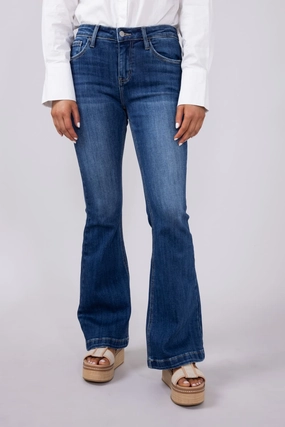 Perfectly Fitted KanCan Mid Rise Flare Petite Jeans for Women | KC20041M-PT