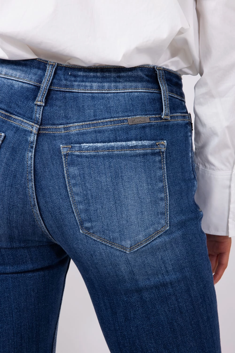 Fits Everyone Non Fading Technology KanCan Mid Rise Flare Petite Jeans for Women | KC20041M-PT