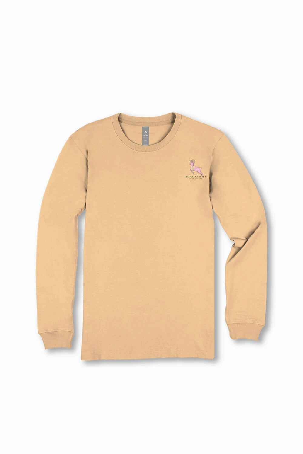 Casual Active Simply Southern Camo Deer Long Sleeve T-Shirt for Women in Brown | LS-CAMODEER-BISQUE