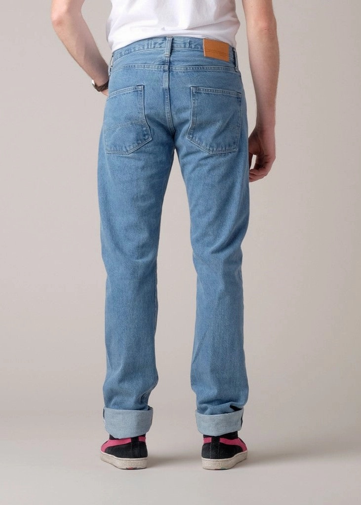 Brooklyn Denim Co. Men's Slim 14.75 oz Washed Jean Moisture Wicking Inner Layer Calm Aesthetic