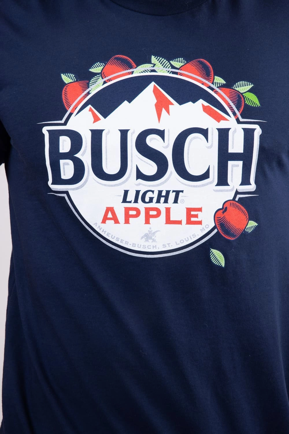 Effortless Comfort Design Busch Light Apple Logo T-Shirt for Men in Navy | 15646-802