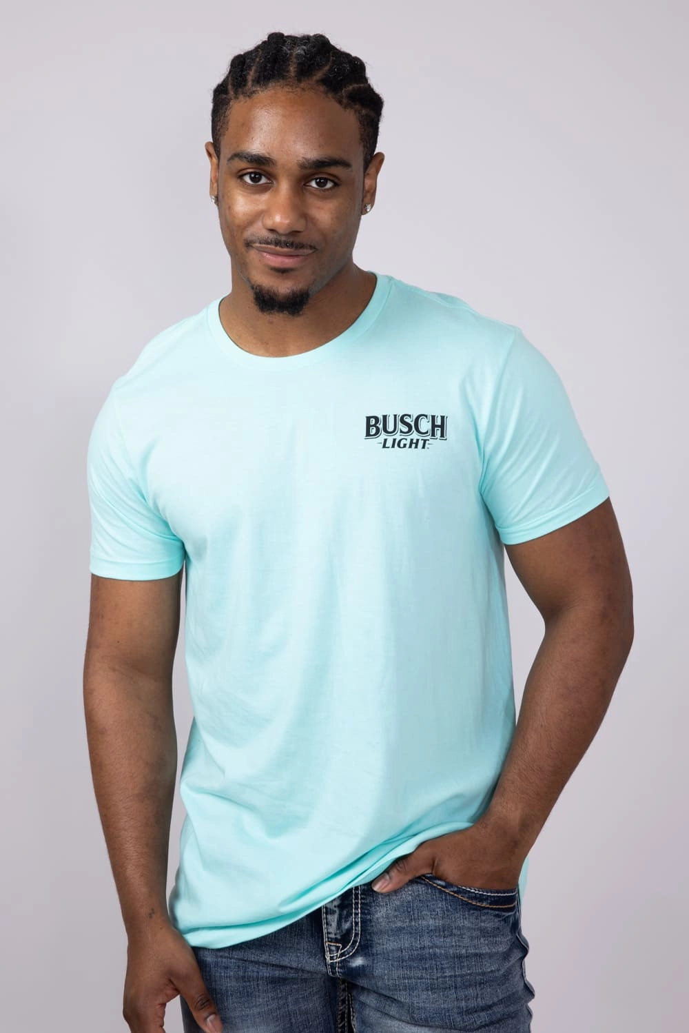 Layered Wear Busch Light Dog Cooler T-Shirt for Men in Teal Blue | 3349-TEALICE