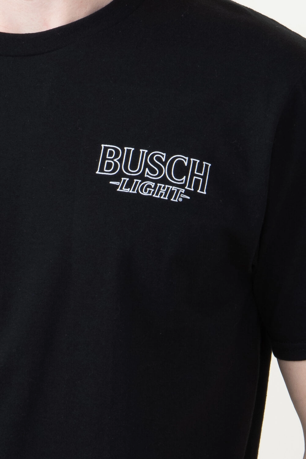 Heavyweight Weave Smart Design Busch Light Neon Logo T-Shirt for Men in Black | 3347-BLACK