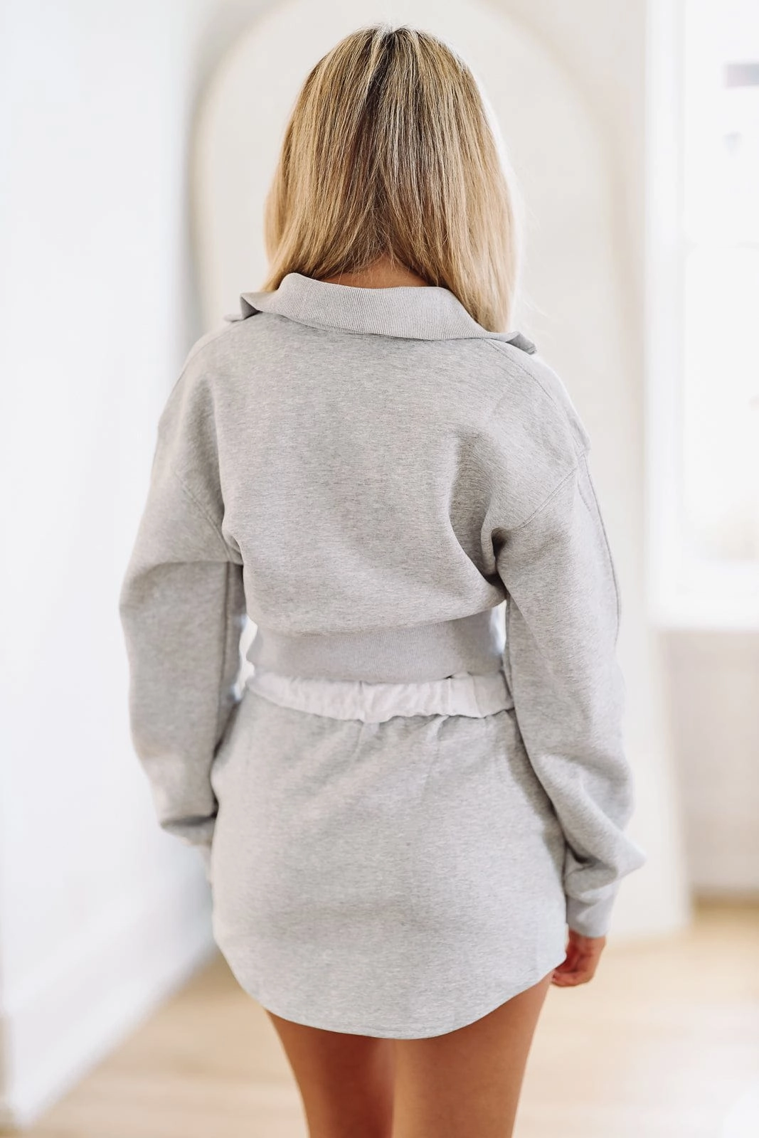 Chic Appeal Warm Me Up Terry Skirt - Heather Grey