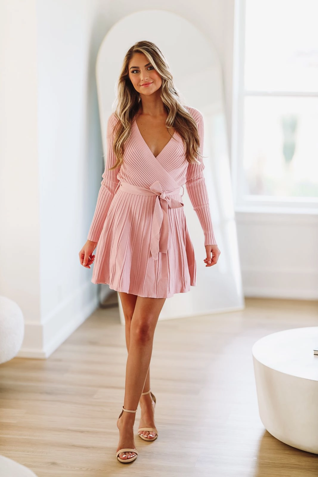 LoopwheelFabric By All Means Sweater Mini Dress - Pink