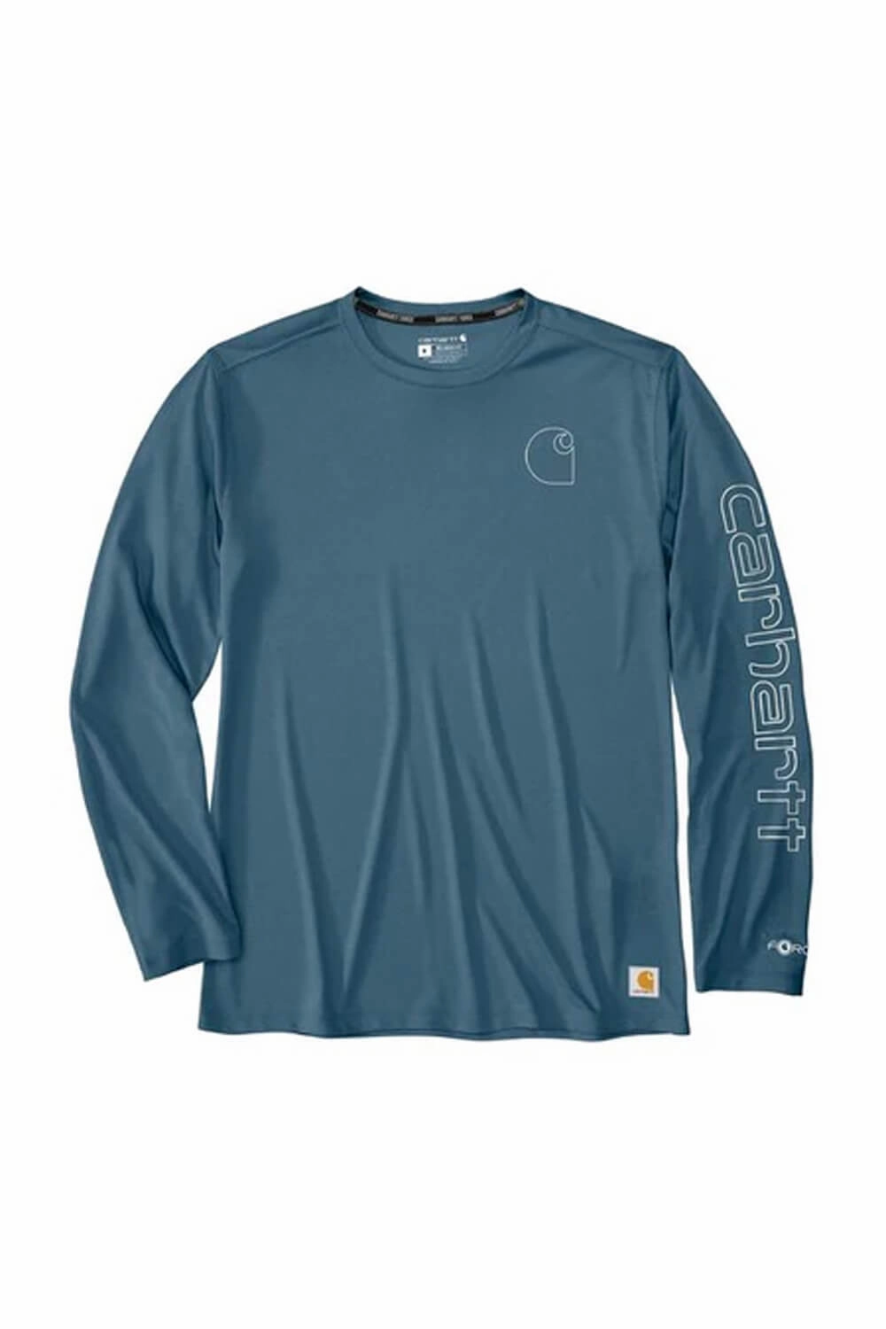 Carhartt Force Sun Defender Lightweight Long Sleeve T-Shirt for Men in Heather Blue | 106164-HK9-BLUE Street Trend Look Airflow Ventilation