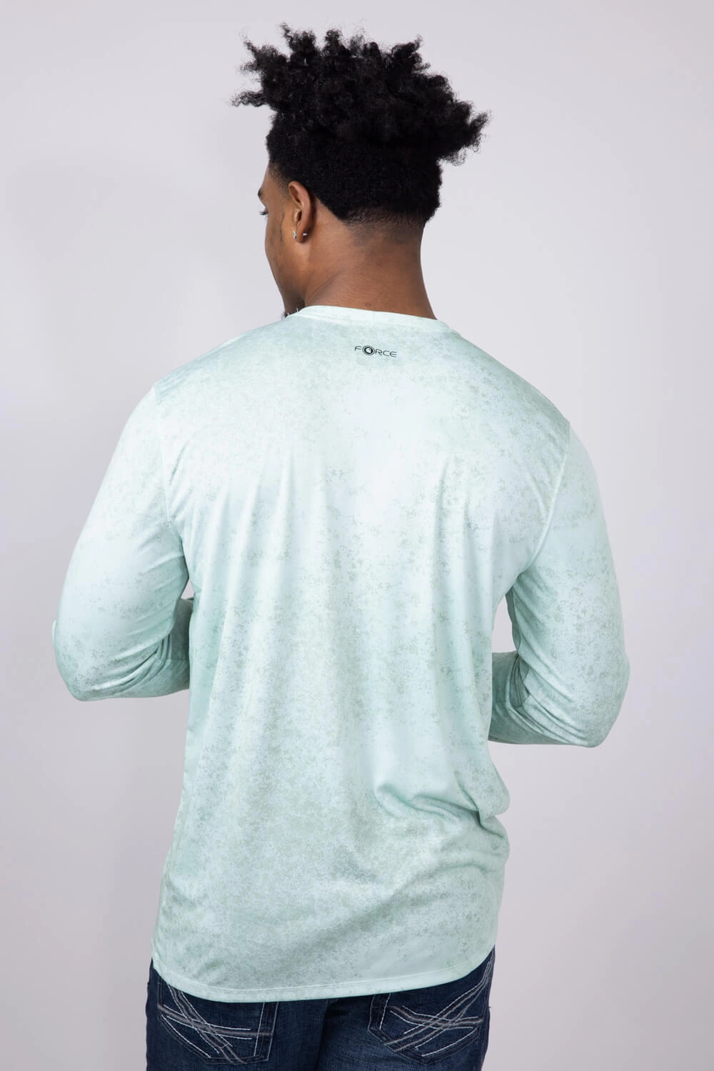 Comfy Vibes Pocket Design Carhartt Force Sun Defender Lightweight Print Long Sleeve T-Shirt for Men in Green | 106779-HM9-SKY