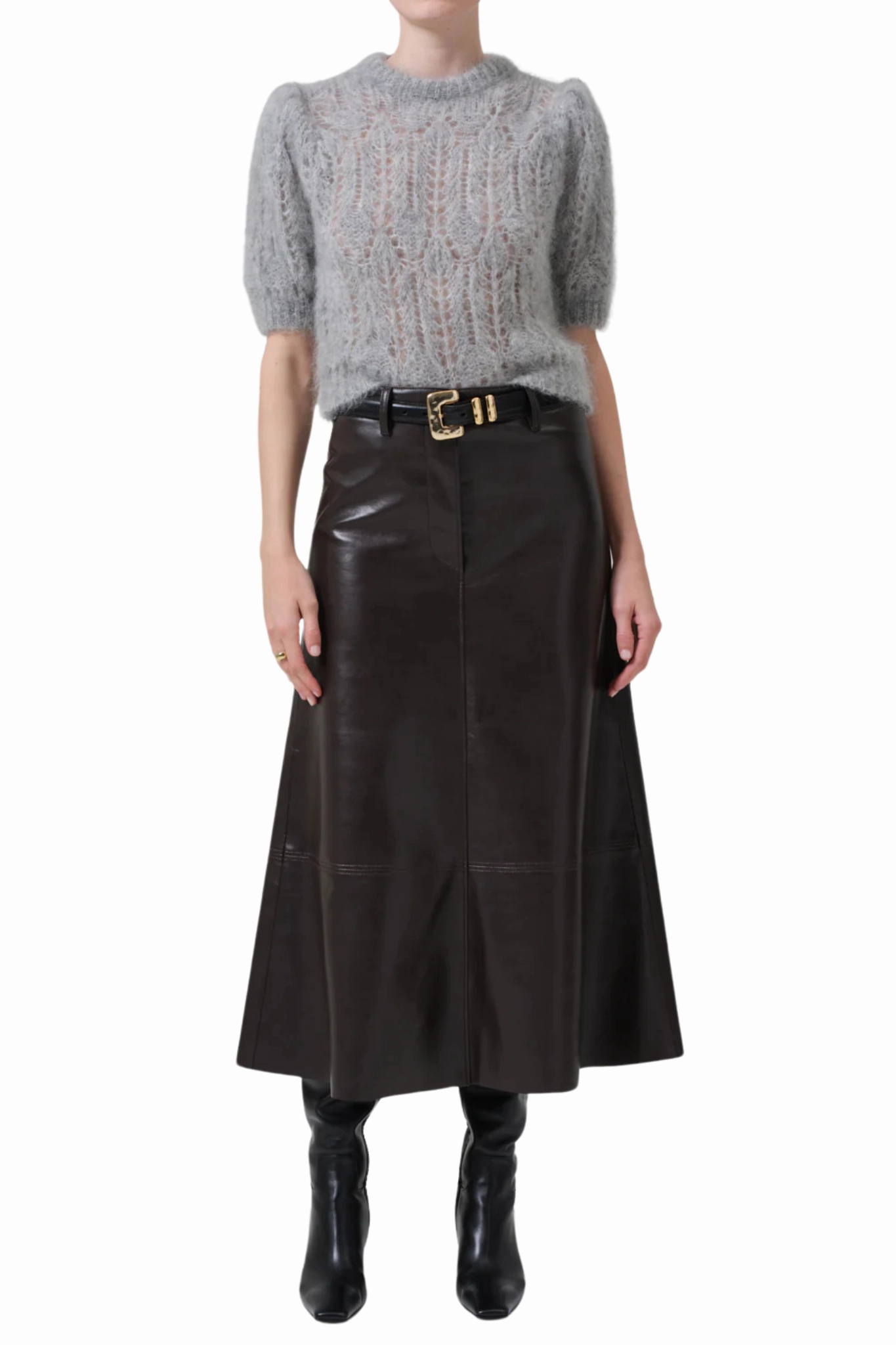 garden party Cassia Leather Skirt