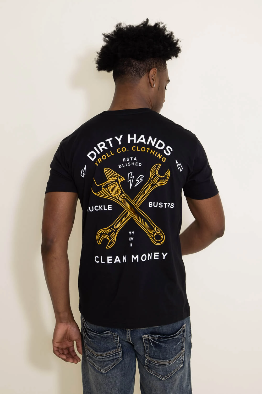 Troll Co Twisting Wrenches T-Shirt for Men in Black | TC0142-BLACK MultipurposeUse Relaxed Torso Fit