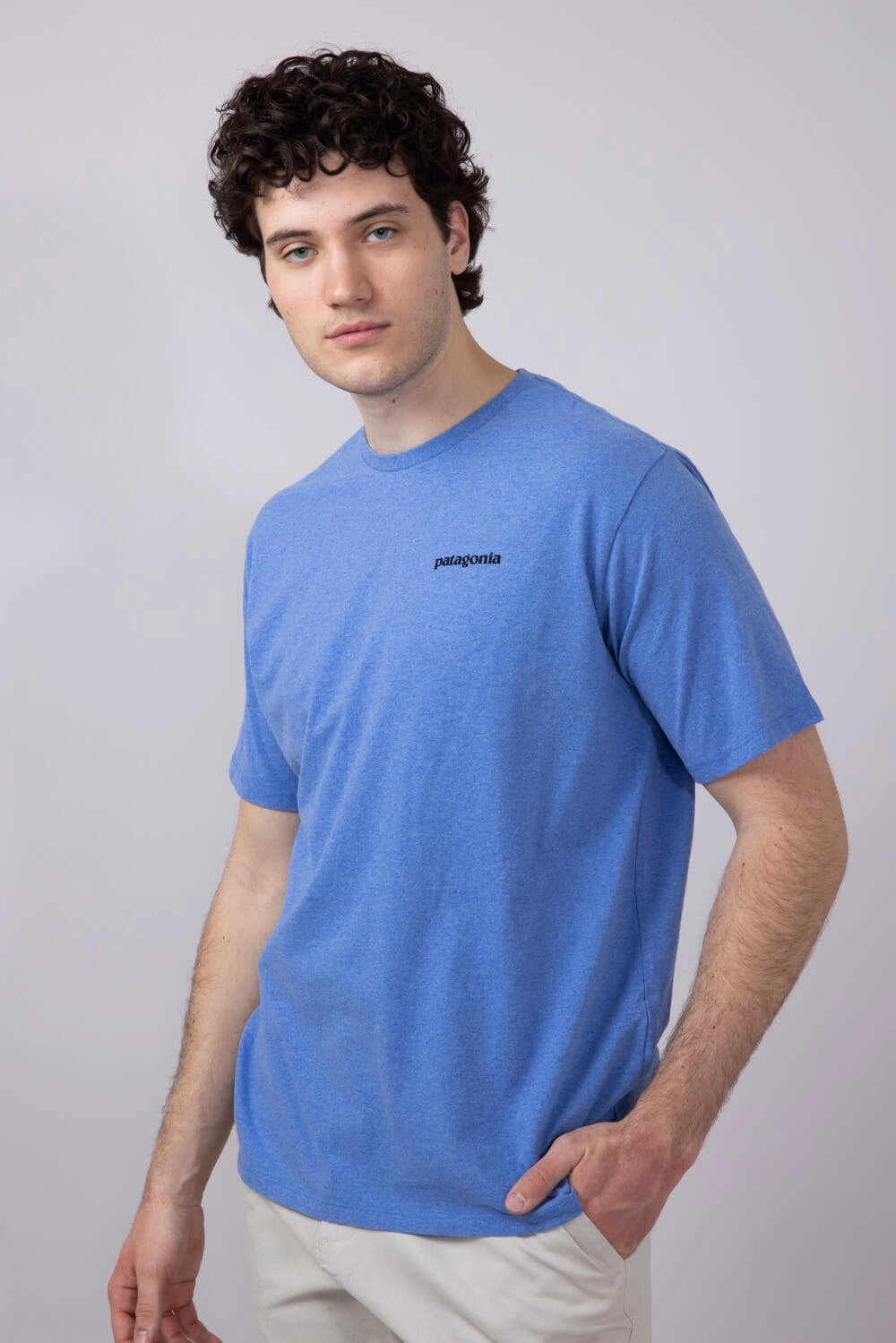 Patagonia Men??s P-6 Responsibili-Tee T-Shirt in Abundant Blue | 38504-ABNB Layer-Friendly