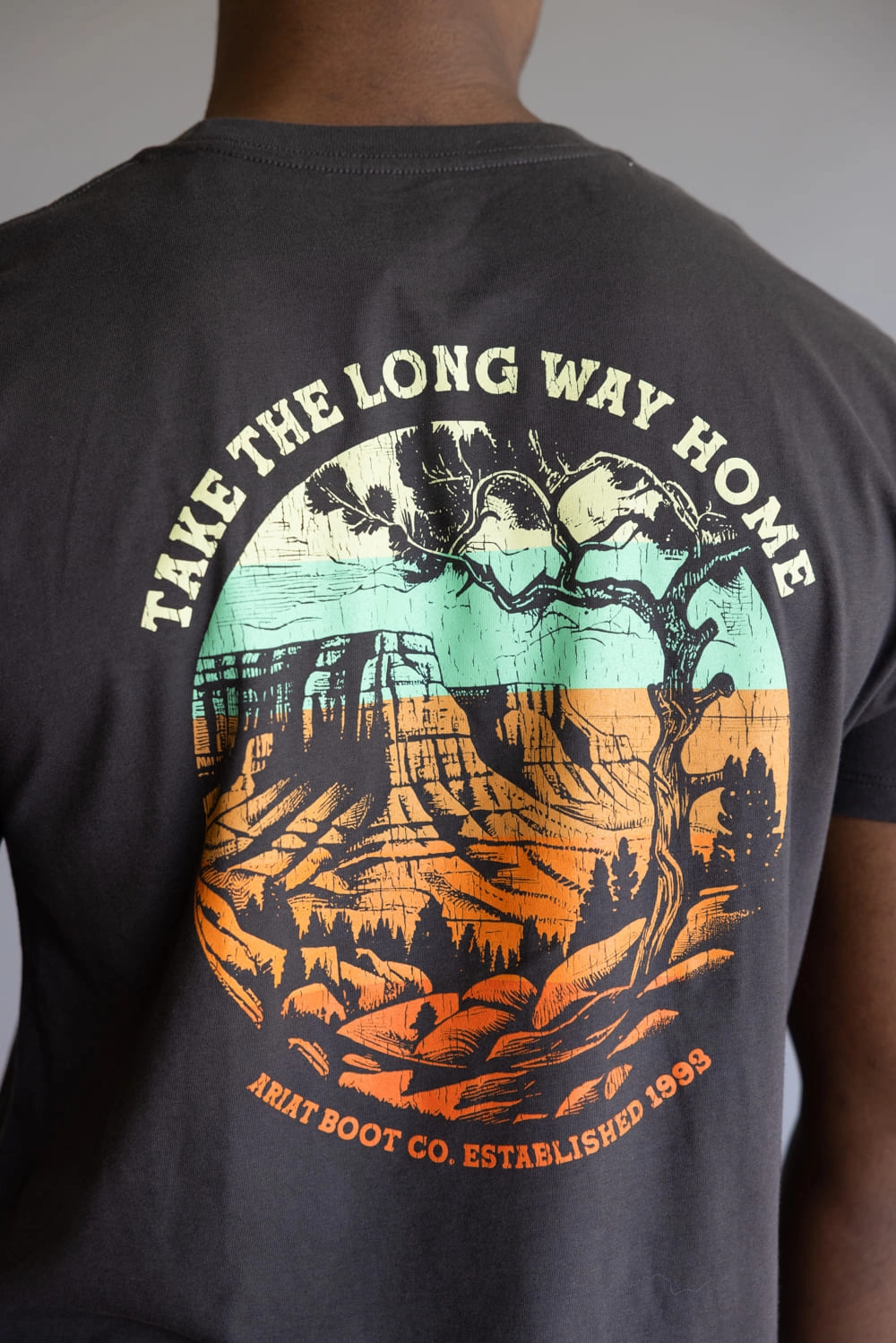 Easy Wear Option Ariat Take The Long Way Home T-Shirt for Men in Vintage Black | 10058885-VINTAGEBLACK