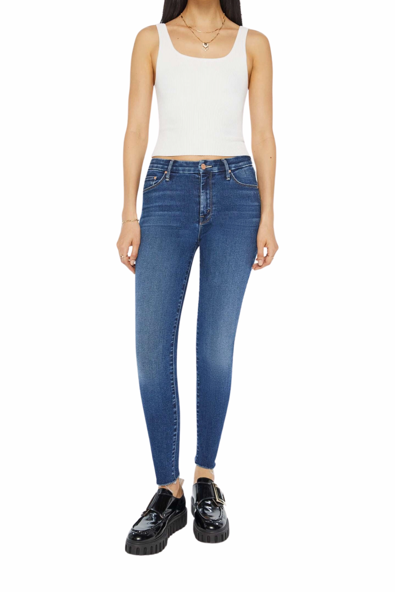 The Looker Ankle Fray in Yakkity Yak Comfy Waist Fit Anti Static Treatment