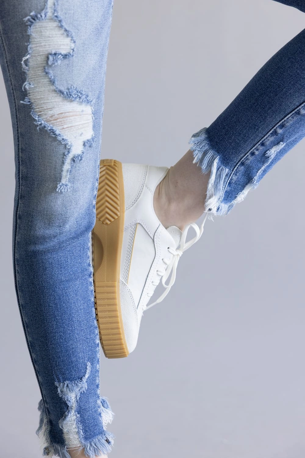 Regular Style Any Time Wear Cello Distressed Fray Ankle Cropped Skinny Jeans for Women | WV74422ML2