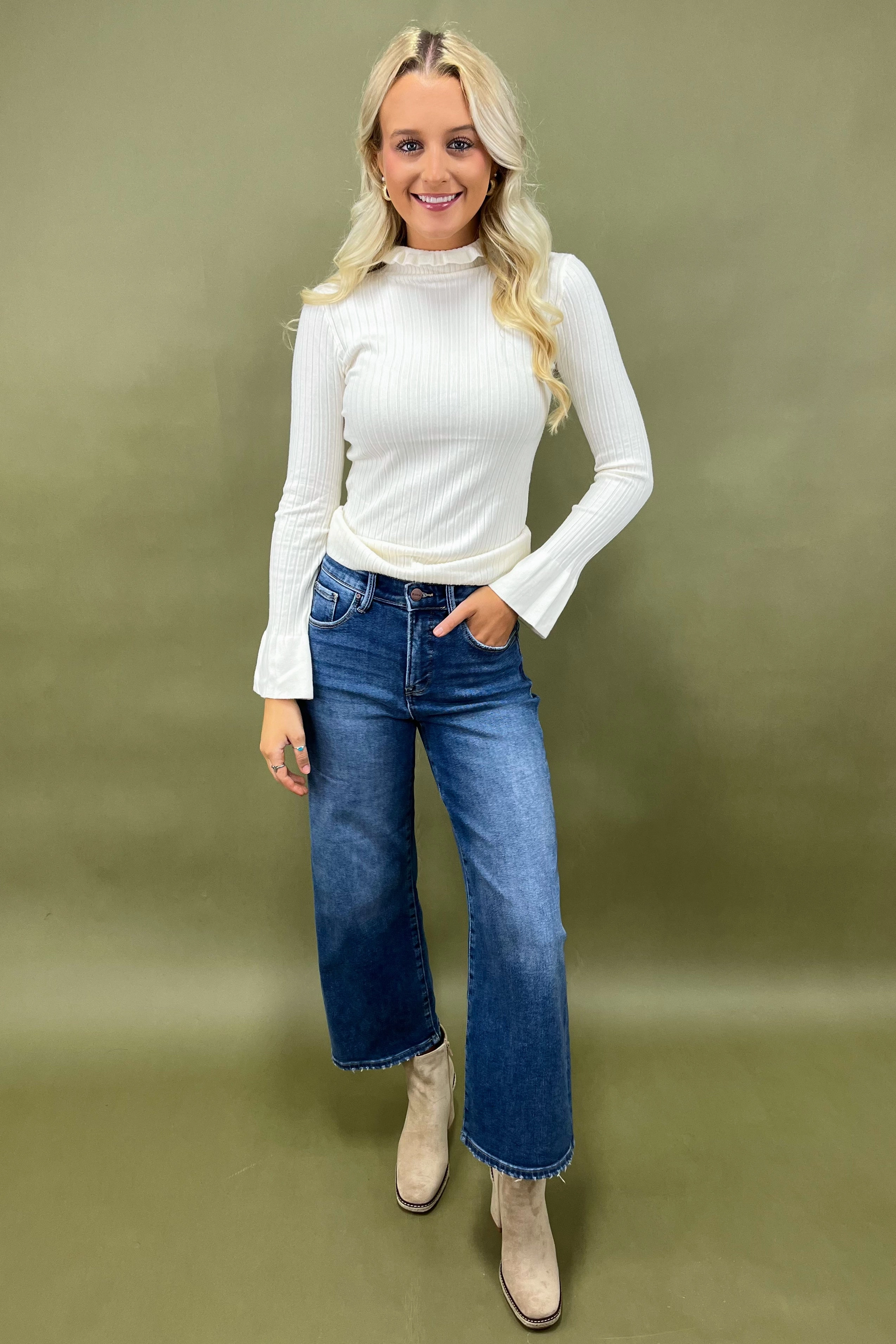 Whispering Ruffles Top *More Colors* Sleeveless Tee Compact Stitching